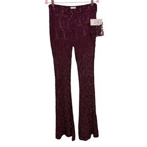 Sea Gypsies By Lost Free To Wander‎ Lace Bell Pants Bitter Burgundy Size Small